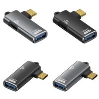 Adaptor Daya USB-C ke USB 3.2 2-in-1 100W Output AC Lubang Gantungan Kunci OTG untuk Perangkat iPhone iPad MacBook Tipe-C