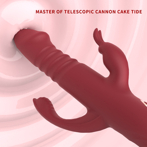 Vibrador de Conejo Telescópico de Silicona de Alta Velocidad con 12 Frecuencias, Estimulación del Clítoris y Punto G, 100% Impermeable, Enchufable para Mujeres - Product Image 5