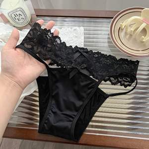 Ropa Interior Sexy <span class=keywords><strong>de</strong></span> <span class=keywords><strong>Encaje</strong></span> Floral para Mujer, Tanga <span class=keywords><strong>de</strong></span> Hilo Fino, Bikini Elástico y Transpirable con Logotipo en la Cintura - Product Image 4