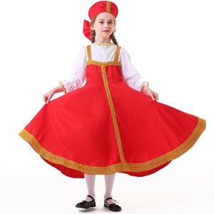 Costume nazionale russo rosso progettato su misura per le ragazze per bambini di Halloween Cosplay Festival festa abbigliamento abiti abiti gonne - Product Image 2