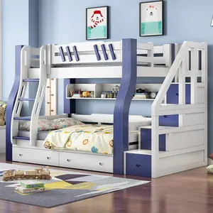 Literas para niños Diseño fresco Venta caliente a un precio barato Literas Cama multifuncional para madre e hijo Cama de madera de alta calidad