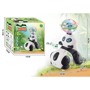 Trottola Elettrica Educativa Rotante Yuglow, Design Cartoon Panda e Cucciolo con Suoni e Luci - Product Image 2