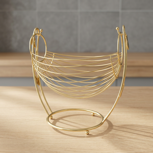 Cesta de Almacenamiento Redonda de Metal, Estilo Hamaca de Alambre, Diseño Minimalista, Tipo Vertical, Duradera, para Sala de Estar - Product Image 6