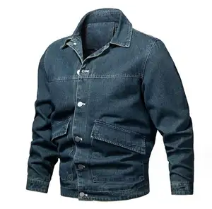 Hot Bán Tùy Chỉnh Trống Quá Khổ Denim Áo Khoác Thời Trang Thời Trang Thời Trang Phố Rửa Sạch Nút Áo Khoác Denim Cho Nam Giới