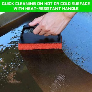 Mango de estropajo para plancha resistente y respetuoso con el medio ambiente con utensilios de cocina de hierro fundido, rejilla para horno, parrillas de Gas, cepillo de limpieza - Product Image 3