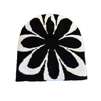 Beanie bunga Jacquard Pullover trendi pria wanita, topi Beanie rajutan hangat musim dingin musim gugur musim dingin