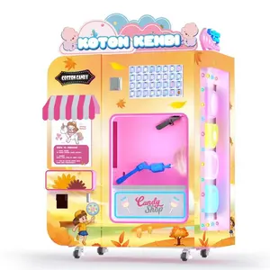 Distributore automatico di caramelle di cotone rosa self-service per le imprese