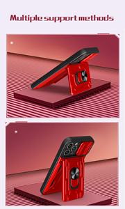 Coque en silicone avec support de carte de crédit, étui pour iPhone 12, 13 pro, protection des objectif d'appareil photo, support pour téléphone portable - Product Image 6