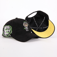 Casquettes de sport personnalisées en gros avec logo, strass, 5 panneaux, brodées, en daim, pour l'extérieur