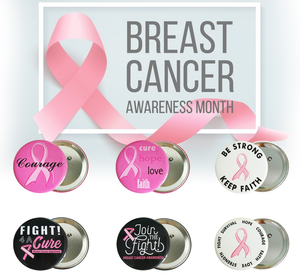 Vente en gros, promotion, octobre, cercle de sensibilisation au cancer du sein, badge broche avec ruban rose et guérison, espoir, amour, foi - Product Image 2
