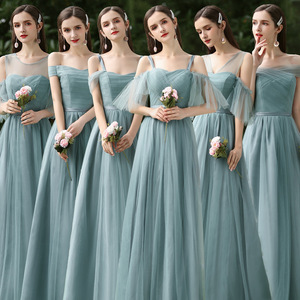 Bridesmaid Dresses A-Line Tulle Sweetheart Neckline Natural Waist Zipper Closure For Women Graduation Party - Product Image 1
