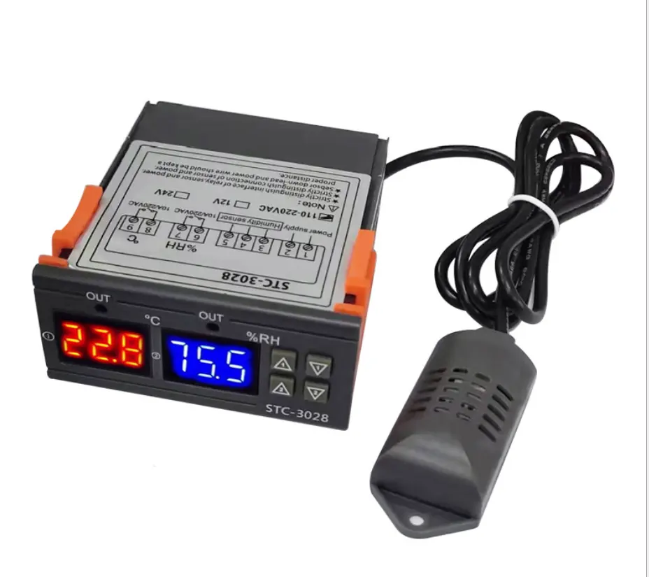 STC-3028 интеллектуальный цифровой контроллер температуры и влажности, инкубационный гигрометр, прибор для измерения влажности