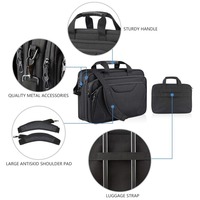 Sac d'ordinateur portable classique multifonctionnel extensible de haute qualité en polyester imperméable pour hommes et femmes, idéal pour les voyages d'affaires et le bureau, sacoche quotidienne
