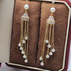 UM Jewelry Pendiente de oro macizo de 18 quilates Diamante Akoya natural al por mayor (para unisex/hombres/mujeres) + Regalo DE BODA diario de aniversario - Product Image 4