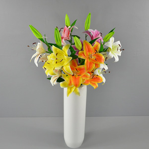 ดอกลิลลี่ฟิล์ม 4 หัว สีชมพู สูง 101 ซม. สำหรับตกแต่งงานแต่งงาน ตกแต่งบ้าน ตกแต่งโต๊ะโรงแรม ตกแต่งแท่นยืนพูด - Product Image 3