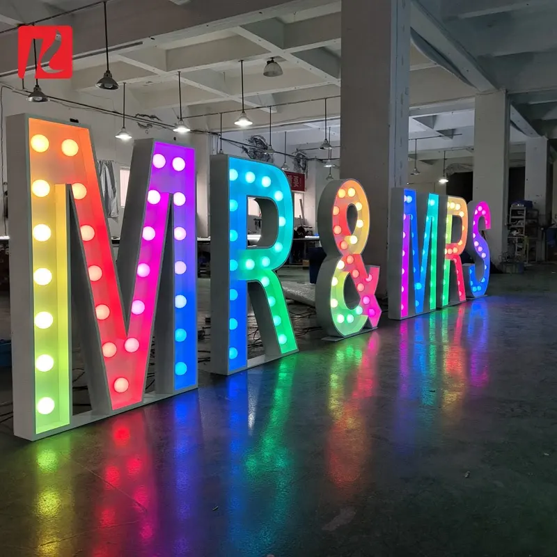 Kexian lettere colorate personalizzate Marquee Marry Me Giant Light Up Letters 4ft 3ft 5ft Alphabet Number decorazione di eventi