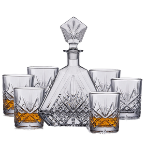 Lot de 7 carafes <span class=keywords><strong>à</strong></span> whisky en cristal personnalisées et <span class=keywords><strong>verres</strong></span> <span class=keywords><strong>à</strong></span> whisky pour liqueur Bourbon Vodka <span class=keywords><strong>rhum</strong></span> vin dans une boîte cadeau - Product Image 6
