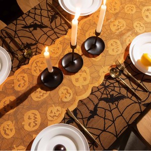Halloween <b>Tablecloth</b> <b>Rectangle</b> Bat Pumpkin Design Digital Printing 90 Fabric Content Party Decor - Product Image 5