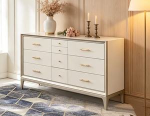 <b>Light</b> Oak Sideboard 4-Door Raised <b>Panel</b> Mid Century Modern Credenza Living Room Cabinet Storage Furniture - Product Image 4