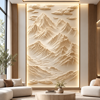 Papier peint mural 3D personnalisé en relief, paysage chinois, cascade de montagne, décoration murale de luxe pour hall d'hôtel, salon
