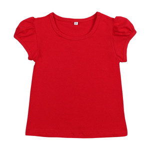 100%cotton <b>White</b> <b>Plain</b> Color Short Sleeve Ruffle <b>Shirt</b> Summer Tshirts Blank <b>t</b> <b>Shirts</b> <b>Kids</b> Girls Tops - Product Image 4
