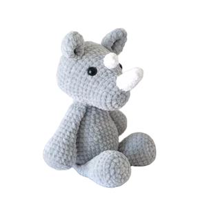 Vente en gros de jouets en crochet pour bébés, animaux amigurumi doux, 100% faits à la main, jouets <span class=keywords><strong>rhinocéros</strong></span>, adorables jouets dinosaures en crochet pour cadeaux - Product Image 1