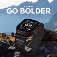 Bracelet Athlex Air pour Watch Ultra 3/2/1 Série 11/10 |   Sangle en nylon respirant avec surpiqûres jaunes pour remplacement