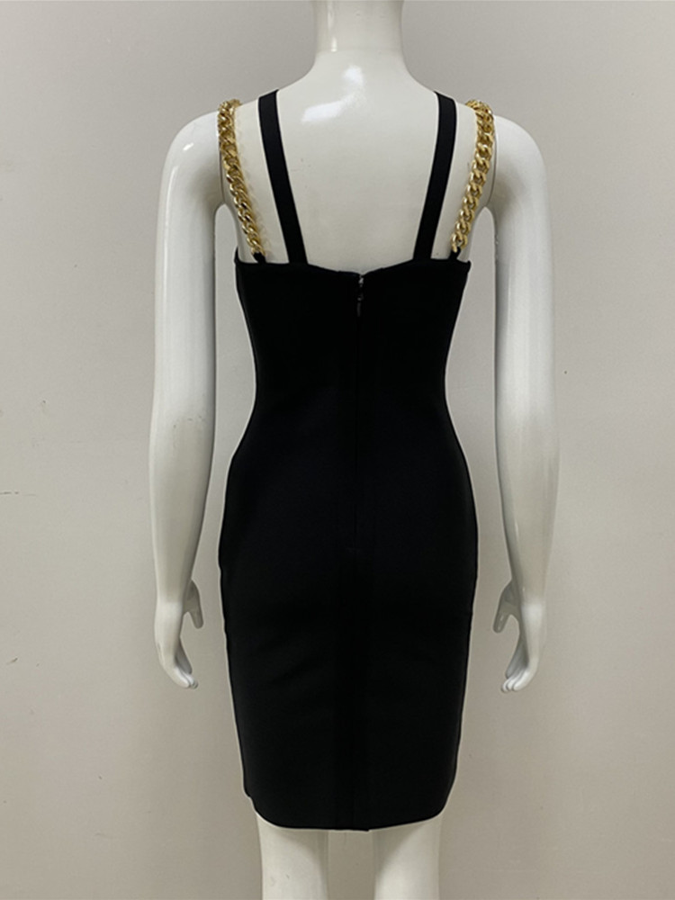 slim fit dress slacks Gilded in Gold Chain Dress main image 0