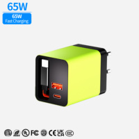 Chargeur de bureau rétractable Type-C 65W avec audit d'usine, charge rapide PD, versions prises EU US UK pour téléphones, ligne OEM ODM
