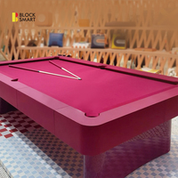 Table de billard de luxe 8ft 9ft modèle JMTQ-D09B, design personnalisé, en bois massif avec plateau en ardoise, finition cuir.