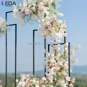 Soporte de fondo cuadrado de metal negro moderno LEDA para decoración de bodas, fiestas y eventos. - Product Image 2