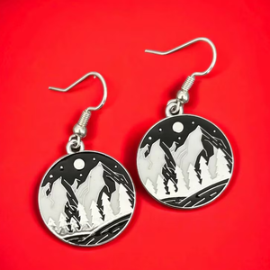 ต่างหูจี้รูปภูเขาหิมะคืนสีดำ316L สแตนเลสที่เต็มไปด้วยเคลือบฟันพิชิตเครื่องประดับภูเขา - Product Image 3