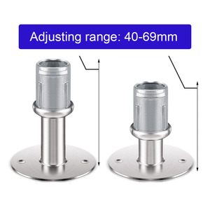 Pies de acero inoxidable con bridas, patas ajustables para mesa de muebles, Base redonda, pies ajustables, ajuste de 41mm - Product Image 3