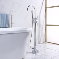 Offre Spéciale contemporain monotrou salle de bain mitigeur robinet en laiton chromé support douche bain avec fonction chaud et froid