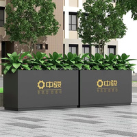 Grand pot à plantes en acier inoxydable moderne pour jardin et décoration intérieure / Pot à plantes d'extérieur haut / Pot à fleurs à talon haut