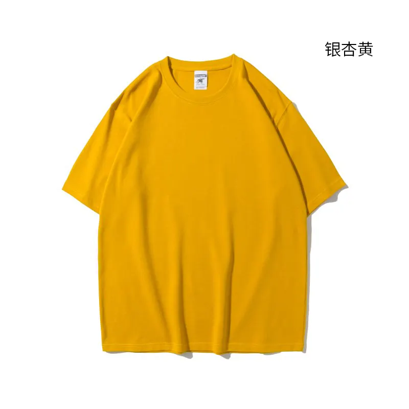 Individuelles Logo T-Shirt 17 Farben 280GSM schweres Gewicht 100 % Baumwolle einfarbiges Herren-T-Shirt schwergewicht Übergröße T-Shirt lockeres dickes Hemd