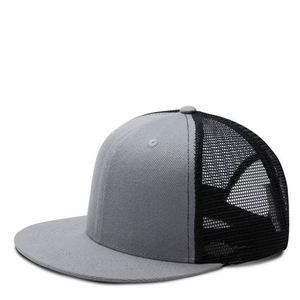 Men's <b>Summer</b> Breathable SnapBack <b>Cap</b> Mesh <b>Flat</b> Brim Hat Net Back Hip Hop Sports for Outdoor Party Use Featuring Leaf Checkered - Product Image 2
