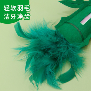 Gato fieltro gato menta dibujos animados bambú Cactus muñeca moler dientes mascota roer juguete - Product Image 2
