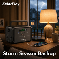 Générateur solaire Solarplay 300W 288Wh, mini batterie LiFePO4 pour le camping, station d'alimentation portable