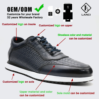Fabricants de chaussures LANCI en Chine pour hommes, chaussures en cuir véritable, baskets personnalisables, design de luxe, baskets avec logo personnalisé