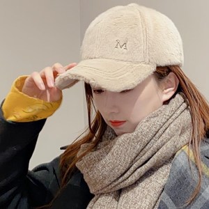 M Letter Rabbit Fur Velour Blended <b>Waterproof</b> 6-Panel <b>Cap</b> Unisex Autumn and Winter Plush Hat Sporty Formal Fashion Image Warm - Product Image 6