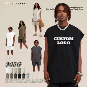 Camiseta sin mangas para hombre, estilo urbano, oversize, deportiva, tipo chaleco muscular, de alta calidad, personalizable con logo, para gimnasio y entrenamiento. - Product Image 1