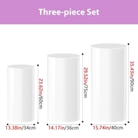 Boîte de présentation cylindrique transparente en acrylique moderne à fond creux pour mariages, festivals, support de présentation blanc porcelaine de style moderne