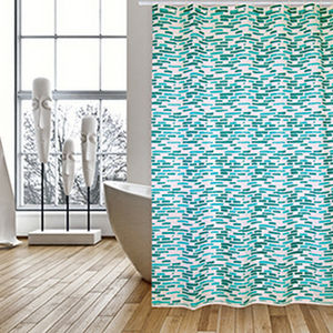 Rideau de douche en tissu polyester Loft, 180x200 cm, imperméable, décoration de salle de bain - Product Image 1
