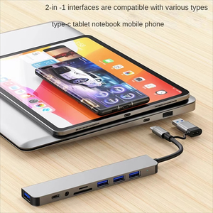 8 en 2 USB 3.0 HUB USB C HUB Station d'accueil Transmission haute vitesse répartiteur adaptateur OTG pour <span class=keywords><strong>PC</strong></span> portable <span class=keywords><strong>Macbook</strong></span> - Product Image 4