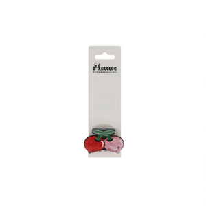 Fermaglio per capelli Cherry 8 cm rosa rosso con disegno a foglia verde per donne e ragazze - Product Image 2
