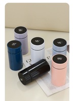 Mini Termo de Bolsillo Clásico de Acero Inoxidable con Tapa LED de Temperatura y Pantalla Digital, Aislamiento al Vacío de 6-12 Horas, Taza de Viaje