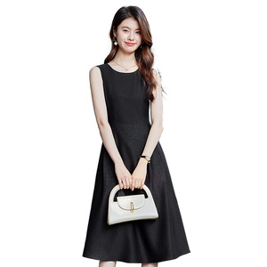 Women's Black A-line Sleeveless Dress Jewel Neck Breathable Daily Casual Dress Natural Waistline No-wrinkle Treatment - Product Image 5