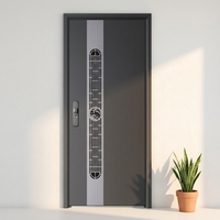 Porte de sécurité moderne en acier, entrée sans clé, porte extérieure principale, options de quincaillerie personnalisées pour la chaîne d'approvisionnement mondiale