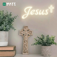 Letrero de Neón Personalizado con la Frase 'Jesús Salva', Letrero de Neón LED Regulable con la Imagen de Jesús para Decoración de Paredes, Arte, Habitaciones y Hogar